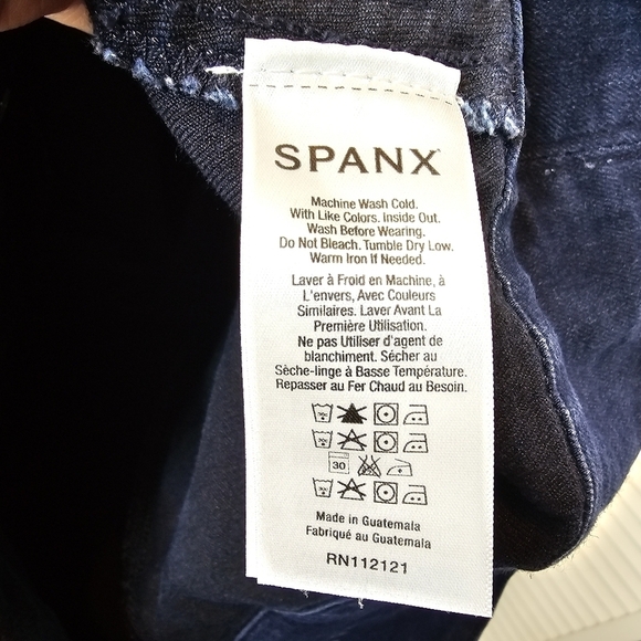 SPANX‎ Ready To Wow Jean Ankle Leggings Women's Large Blue Dark Wash High Rise - Picture 10 of 14